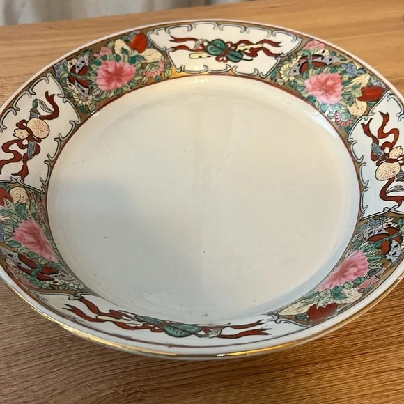 Vintage Chinese Famille Rose Porcelain Oval Dish